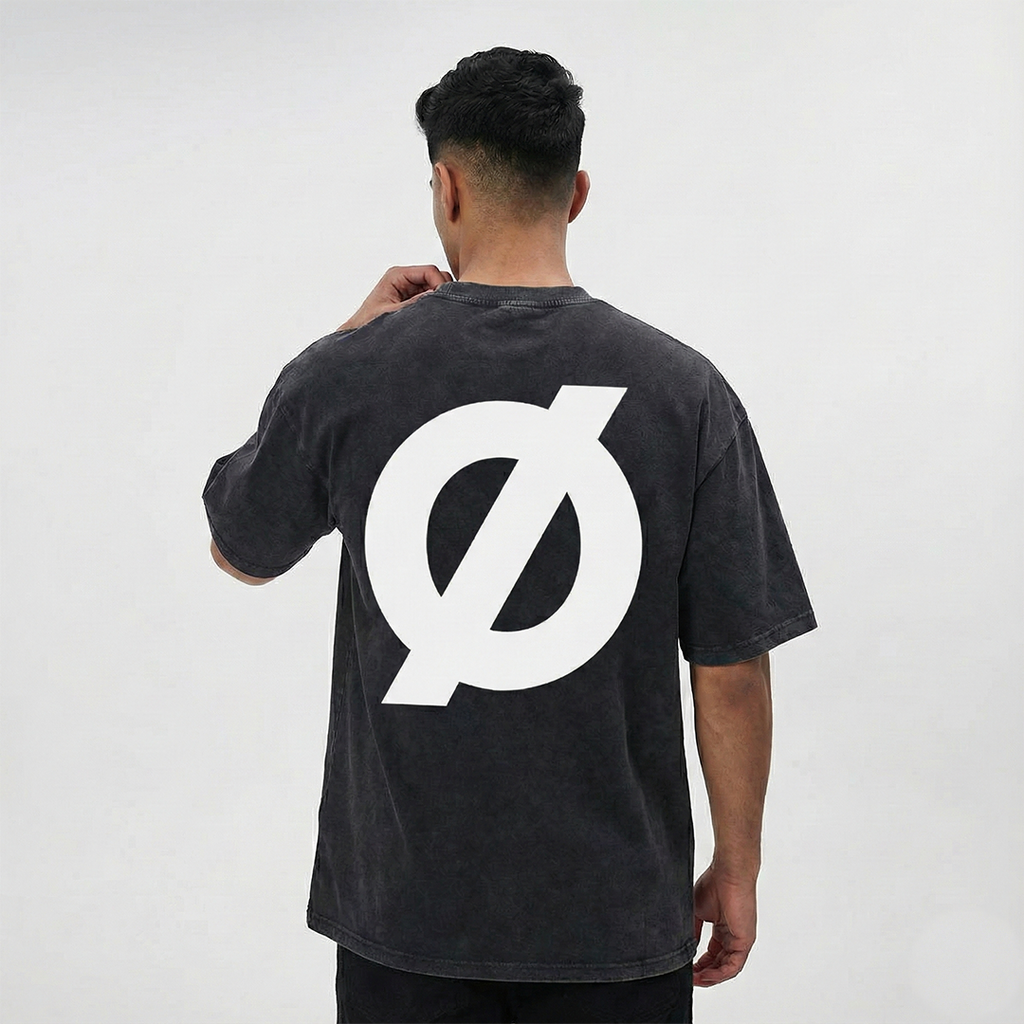 NØRIX Core Ø Oversized T-Shirt – Obsidian Void | Premium Cotton (Unisex)