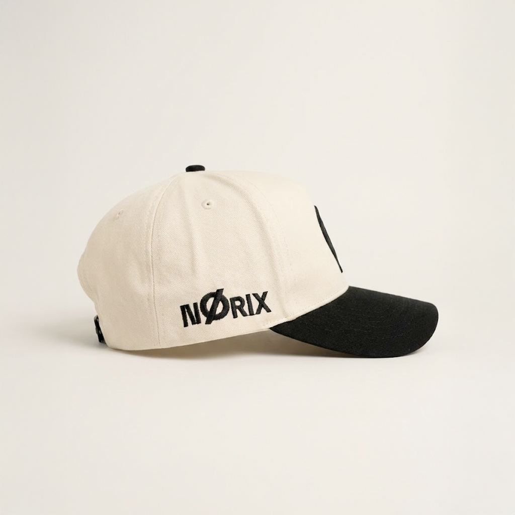Core Snapback Hat – Off-White / Black | 100% Cotton Unisex Cap UAE