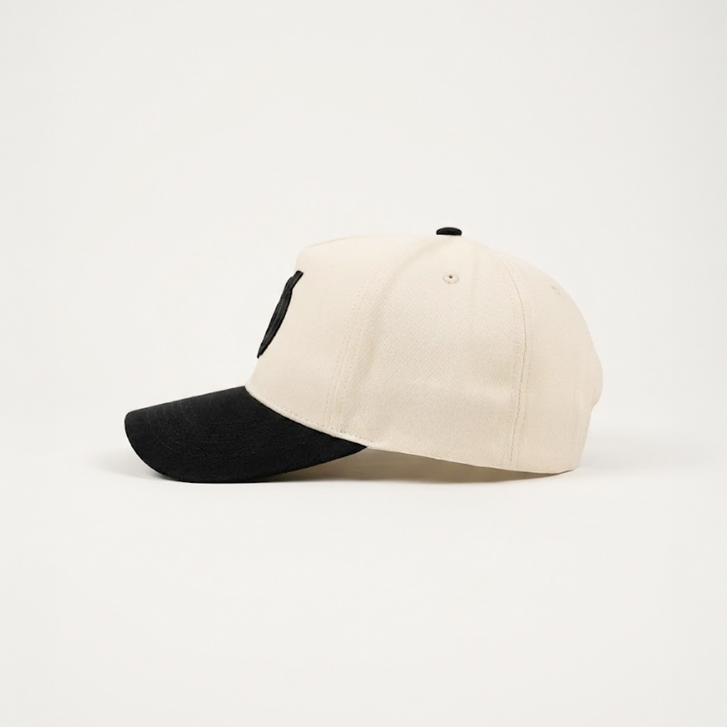 Core Snapback Hat – Off-White / Black | 100% Cotton Unisex Cap UAE