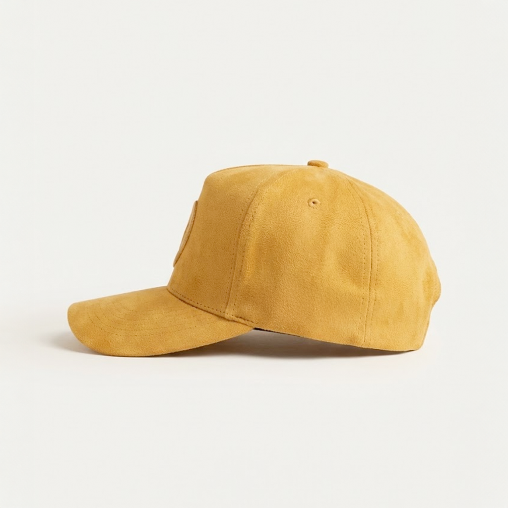 Suede Snapback Hat – Mustard Gold | Premium Unisex Cap UAE