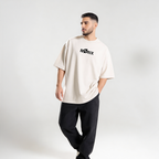 NØRIX Core Ø Oversized T-Shirt – Concrete Sand | Premium Cotton (Unisex)